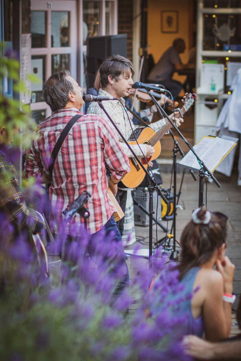 Fine Lines band performing live at the Tea Room in Knutsford