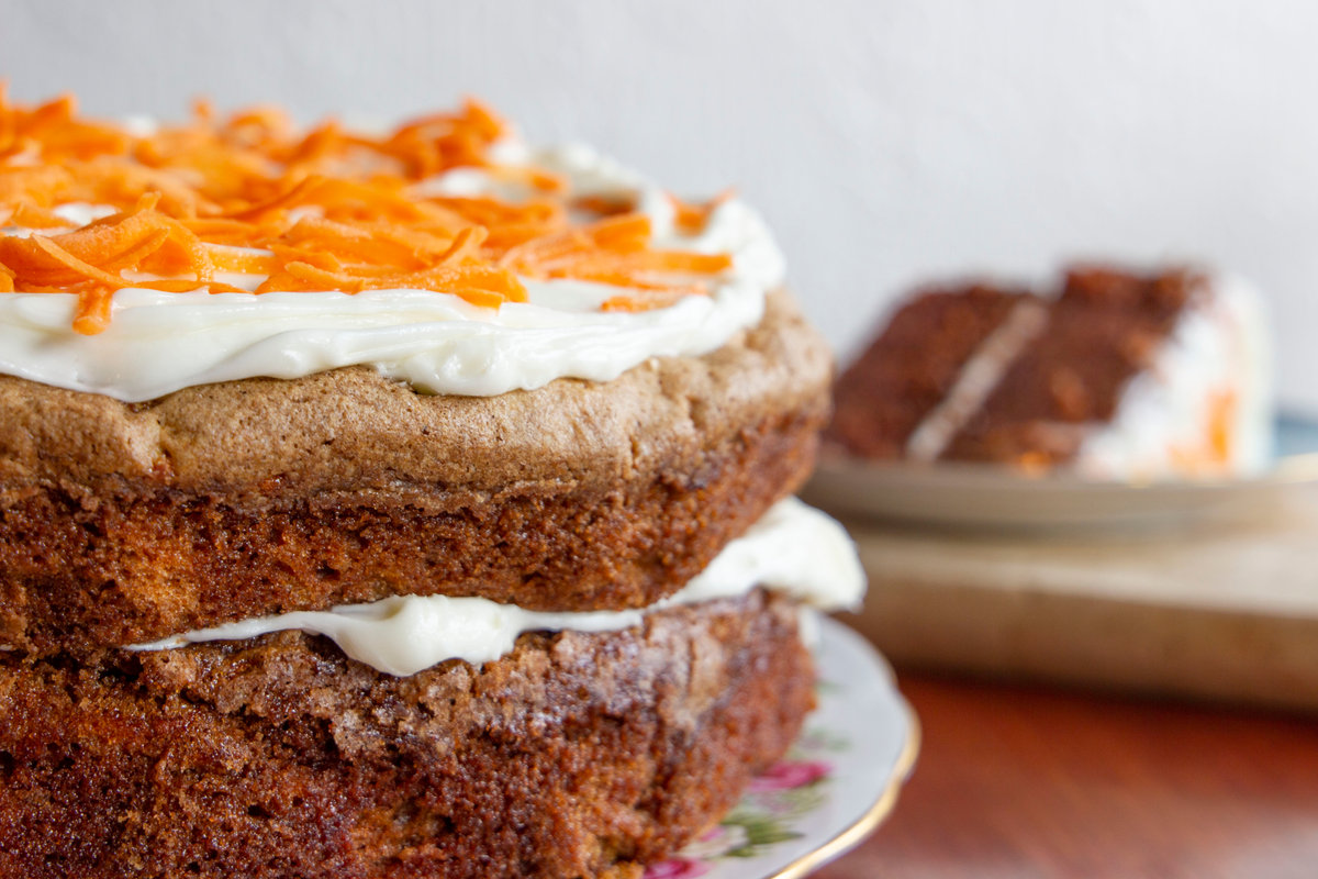 Huge, home-baked carrot cake from the Tea Room in Knutsford