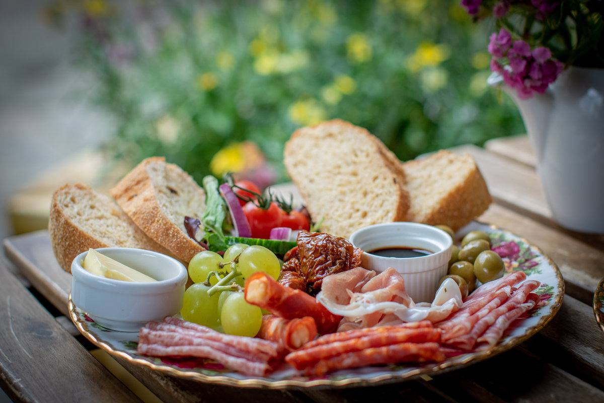 Mediterranean food platter to share at the Tea Room in Knutsford