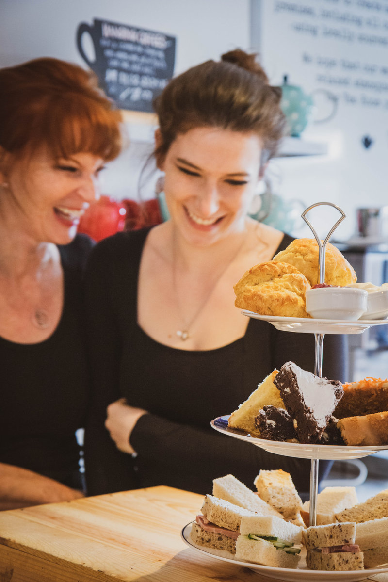 Cheerful, friendly owners Sue and Harriet Henry at the welcoming cafe, the Tea Room in Knutsford